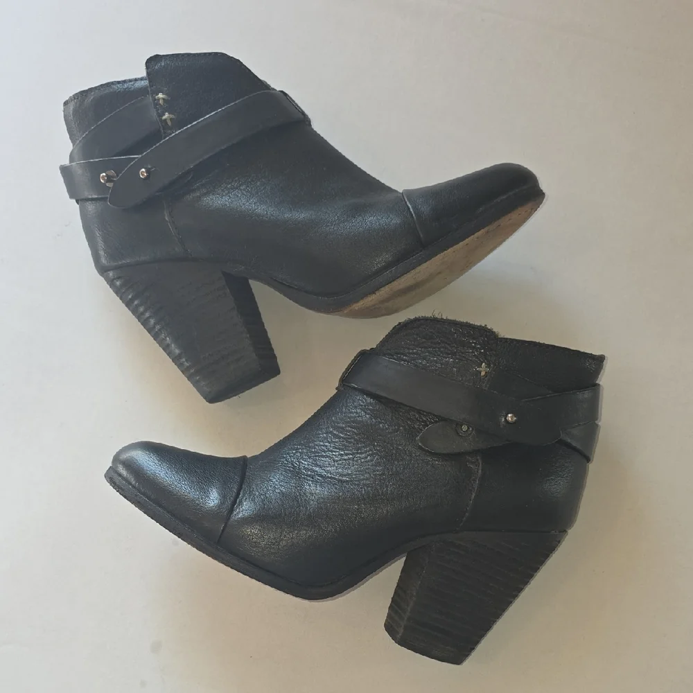 🌸Rag And Bone Black Leather Ankle‎ Boots 38